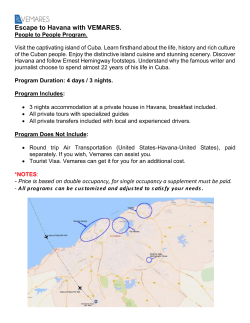 Escape to Havana with VEMARES.