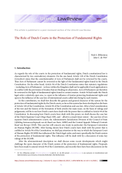 The Role of Dutch Courts in the Protection of Fundamental Rights