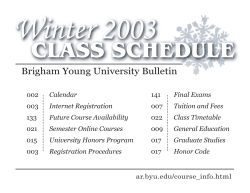 BYU Registrar`s Office - Brigham Young University