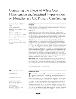 Comparing the Effects of White Coat Hypertension and Sustained