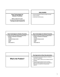 Novel Technologies for Infection Control
