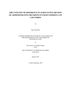 the concept of deference in substantive review of administrative