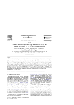 Anthrax molecular epidemiology and forensics