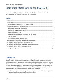 Lipid quantitationguidance (SXHL288)