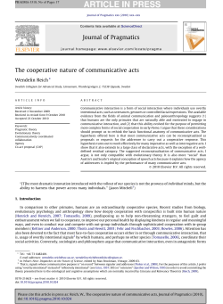 The cooperative nature of communicative acts