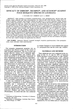 efficacy of dibrom@. trumpet@. and scourge@ against four