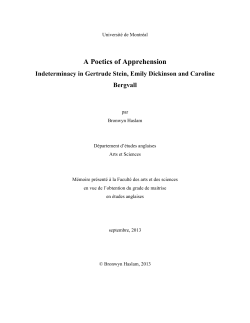 A Poetics of Apprehension - Papyrus