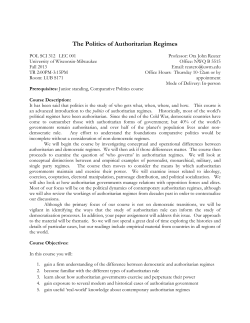 The Politics of Authoritarian Regimes