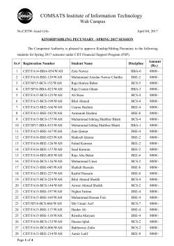 Kinship/Sibling Pecuniary - Spring 2017 - CIIT Wah