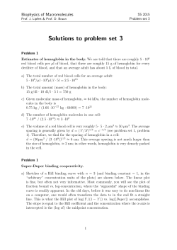 Biophysics of Macromolecules: Problem set 3