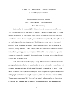 Parsing Sentences. Routledge Encyclopedia of