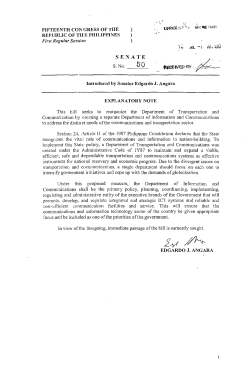 Senate Bill No.50 &ndash; Department of ICT Act of 2010