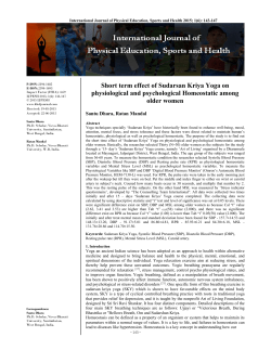 - International Journal of Physical Education, Sports and