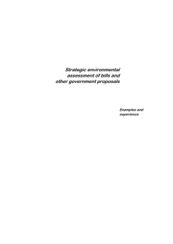 Strategic environmental assessment of bills and