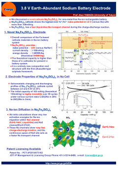 1. Novel Na2Fe2(SO4)3 Electrode Patent Licensing Available 2