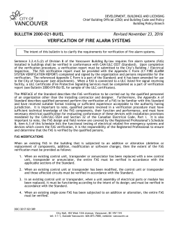 Letter to: - City of Vancouver Bulletins and Advisories