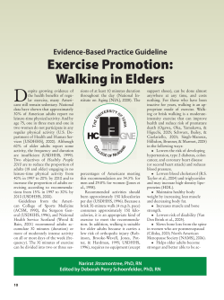 Exercise Promotion: Walking in Elders