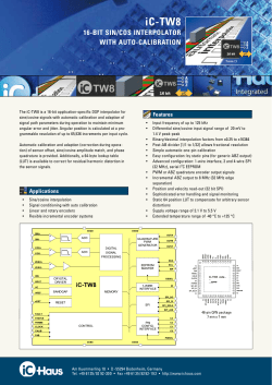 iC-TW8 16-Bit Sin/Cos Interpolator With Auto-Calibration - iC-Haus