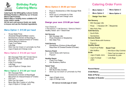 Birthday Party Catering Menu Catering Order Form