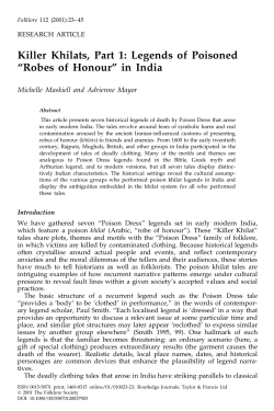 Killer Khilats, Part 1: Legends of Poisoned &ordf;Robes of Honour&ordm; in India