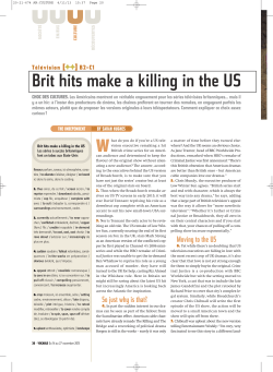 Brit hits make a killing in the US