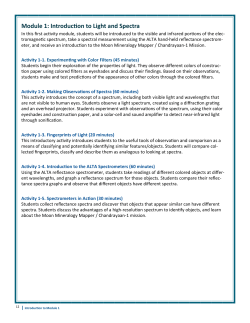 Module 1: Introducon to Light and Spectra