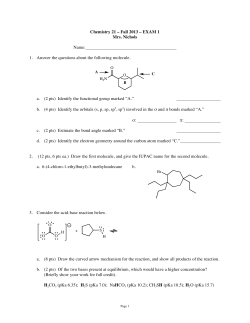 1. Answer the questions about the following molecule