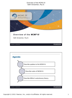 MCMI-IV - Pearson Clinical