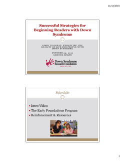 Successful Strategies for Beginning Readers with Down Syndrome