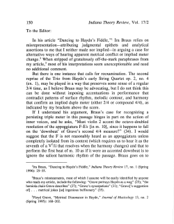 Indiana Theory Review, Vol. 17/2 To the Editor: In his article