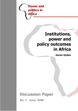 Institutions, power and policy outcomes in Africa