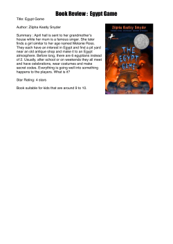 The Egypt Game - CDNIS Community Sites