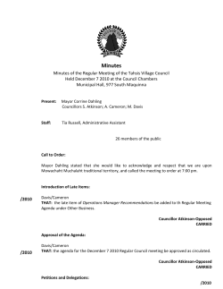 Minutes - Village of Tahsis