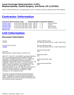 Local Coverage Determination for Blepharoplasty, Eyelid Surgery