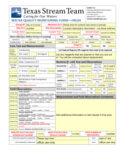 water quality monitoring form—fresh - Houston