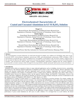 Electrochemical Characteristics of Coated and Uncoated Aluminium
