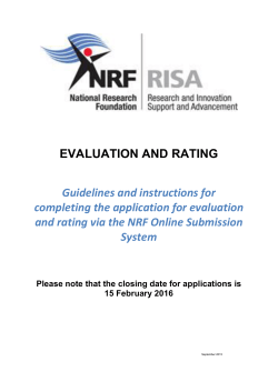 Guidelines and instructions for NRF evaluation an