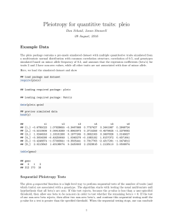 Pleiotropy for quantitive traits: pleio