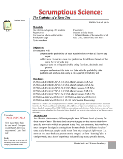 The Statistics of a Taste Test
