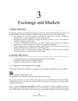 Exchange and Markets