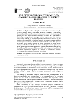 real options and discounted cash flow analysis to assess