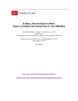 a small nation goes to war: israel`s cabinet