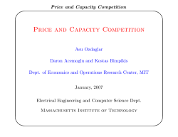 Price and Capacity Competition - Asu Ozdaglar