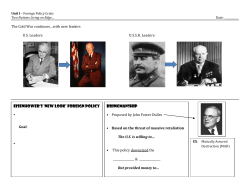 Eisenhower`s `New Look` Foreign Policy Brinkmanship