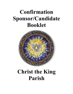 Confirmation Sponsor booklet - Christ the King Catholic Church
