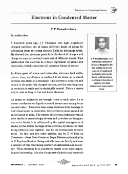 Electrons in Condensed Matter