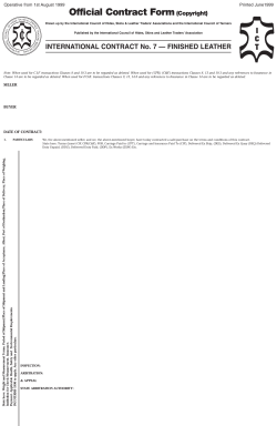 International Contract No. 7 - International Council of Tanners
