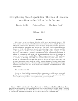 Strengthening State Capabilities: The Role of