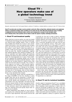 Cloud TV &ndash; How operators make use of a global technology trend