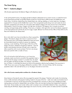 The Great Dying Part 1 &ndash; bubonic plague